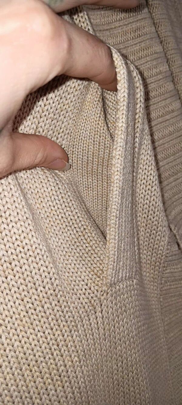 Chicos Sleeveless Long Button Cardigan Womens Size 1 Beige Tan Knitted... - Picture 6 of 11